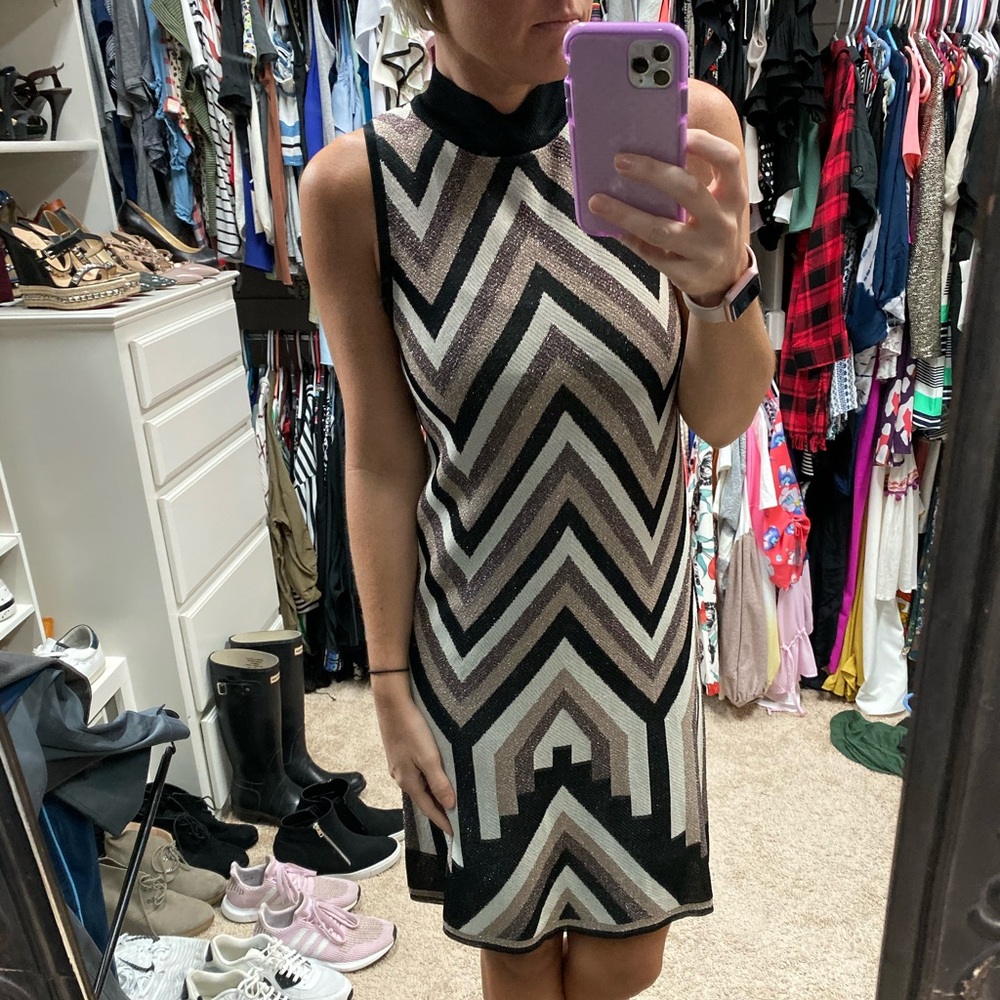 Trina Turk imperial metallic chevron dress